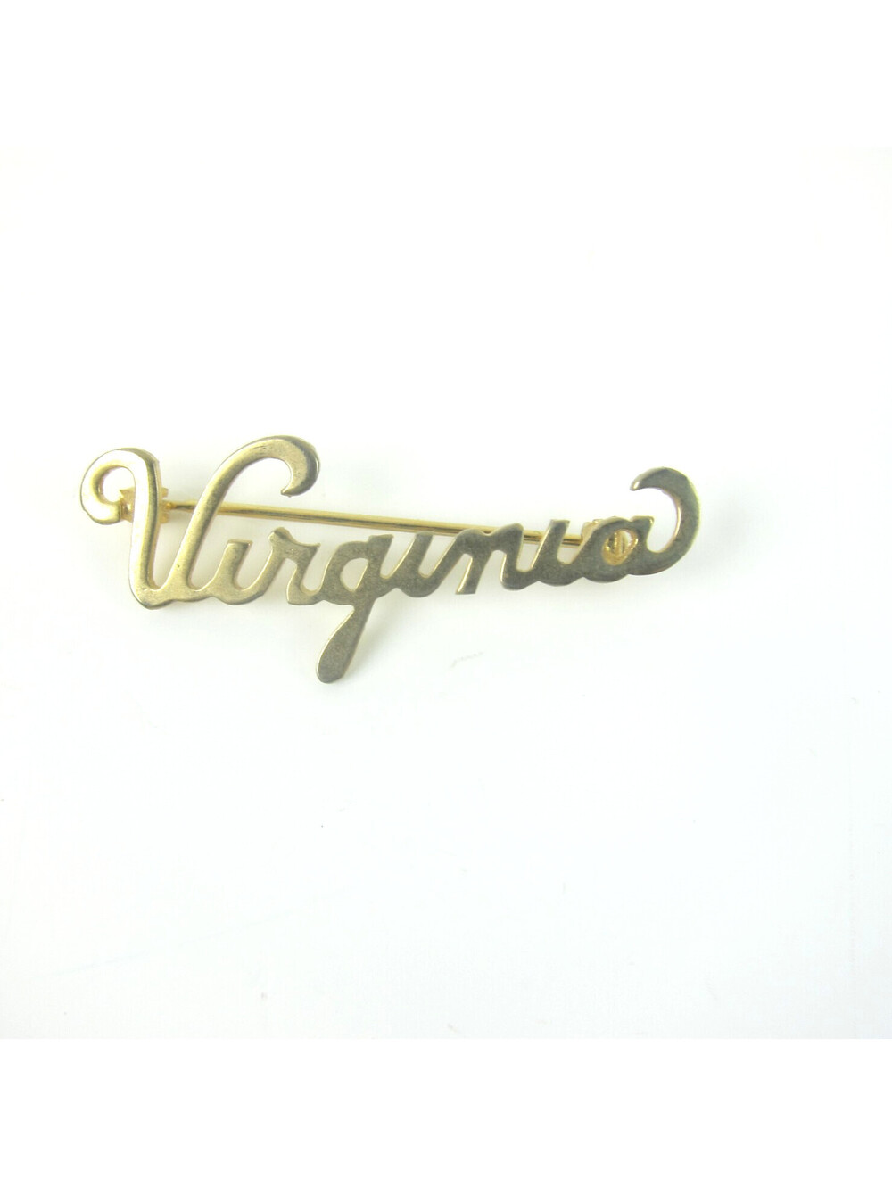 Vintage Virginia Name Pin Brooch Gold Tone Cursive 1.6" Women's Jewelry Gift